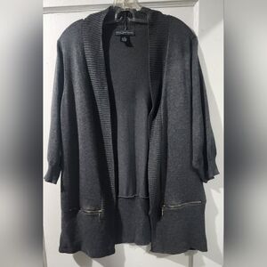 🌸🧥Joan Vass Dark Gray Open Cardigan